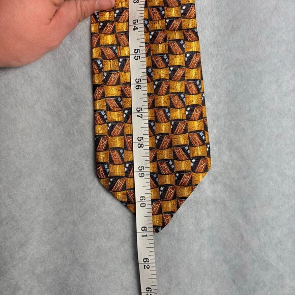 Ermenegildo Zegna Necktie Mens Classic Abstract Designer 100% Silk Italy 61"Long - Picture 6 of 8